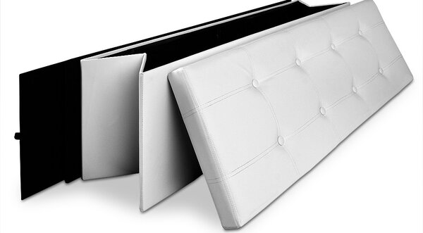 BELLA tárolós puff, 115x40x40cm, fehér Casaria