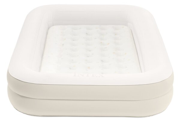 Felfújható vendégágy gyerekeknek, Intex Kidz, 168 x 107 x 25 cm, bézs, kivehető belső matraccal, leesésgátló peremmel, kézi pumpával és hordtáskával (66811)