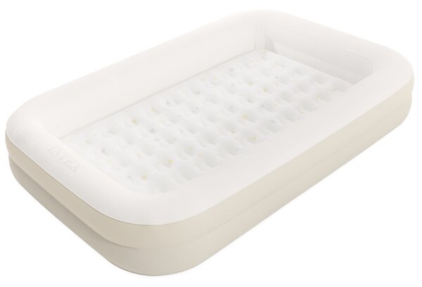 Felfújható vendégágy gyerekeknek, Intex Kidz, 168 x 107 x 25 cm, bézs, kivehető belső matraccal, leesésgátló peremmel, kézi pumpával és hordtáskával (66811)