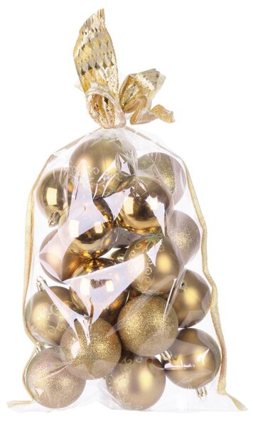 MagicHome karácsonyi gömbök, 20 db, 6 cm, arany, karácsonyfára