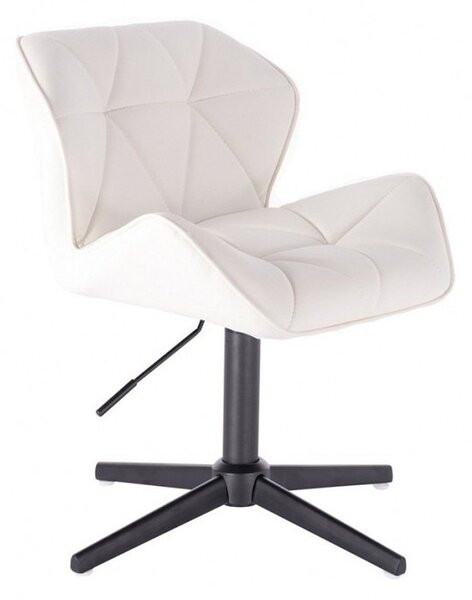 HC111CROSS Fehér modern műbőr szék fekete lábbal