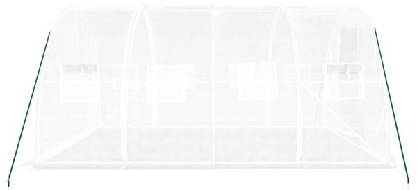 Fehér üvegház acélvázzal 12 m² 4x3x2 m