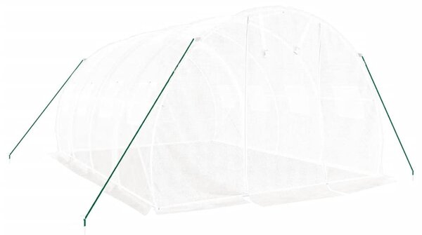 Fehér üvegház acélvázzal 12 m² 4x3x2 m
