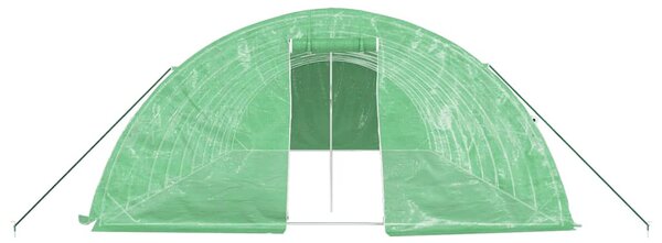 Zöld acélvázas melegház 50 m² 10 x 5 x 2,3 m