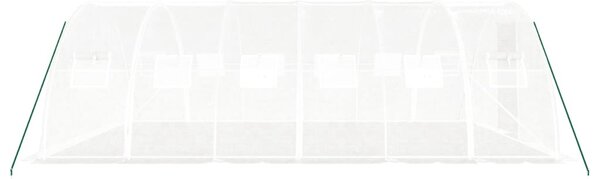 Fehér acélvázas melegház 24 m² 6x4x2 m