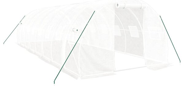 Fehér acélvázas melegház 24 m² 8x3x2 m