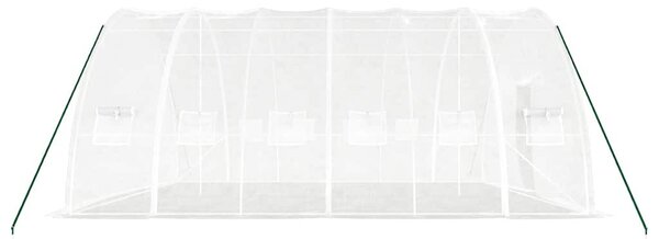 Fehér acélvázas melegház 36 m² 6 x 6 x 2,85 m