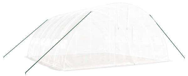 Fehér acélvázas melegház 36 m² 6 x 6 x 2,85 m