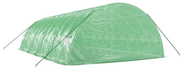 Zöld acélvázas melegház 60 m² 10 x 6 x 2,85 m