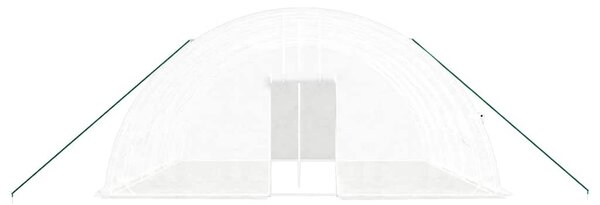 Fehér acélvázas melegház 36 m² 6 x 6 x 2,85 m