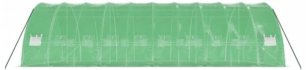Zöld acélvázas melegház 60 m² 10 x 6 x 2,85 m