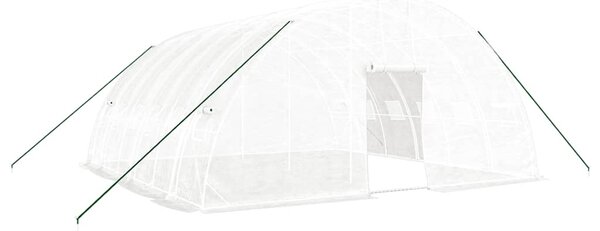 Fehér acélvázas melegház 36 m² 6 x 6 x 2,85 m