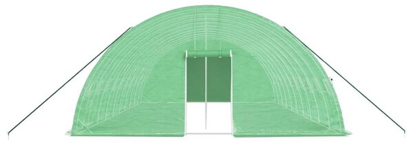 Zöld acélvázas melegház 60 m² 10 x 6 x 2,85 m