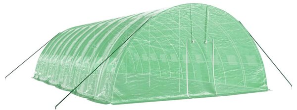 Zöld acélvázas melegház 60 m² 10 x 6 x 2,85 m