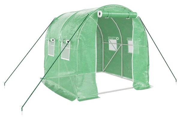 Zöld acélvázas melegház 4 m² 2 x 2 x 2 m
