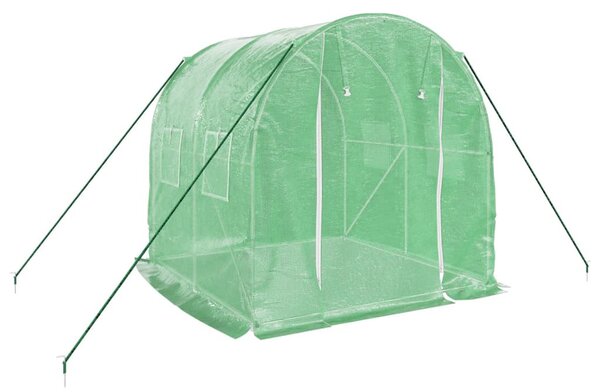 Zöld acélvázas melegház 4 m² 2 x 2 x 2 m