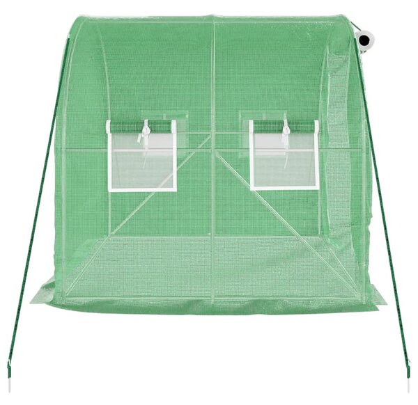 Zöld acélvázas melegház 4 m² 2 x 2 x 2 m