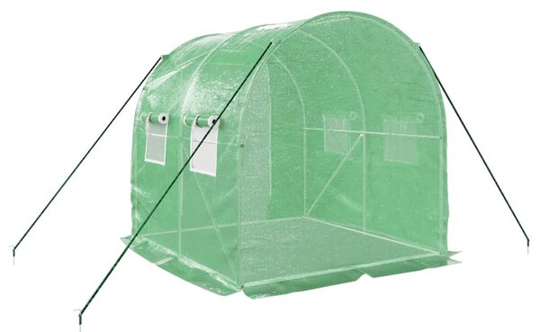 Zöld acélvázas melegház 4 m² 2 x 2 x 2 m