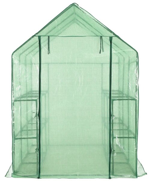 Acél melegház 12 polccal 143 x 214 x 196 cm