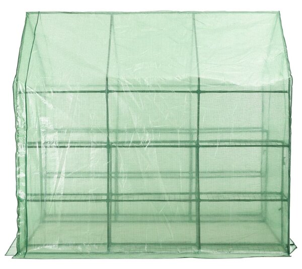 Acél melegház 12 polccal 143 x 214 x 196 cm