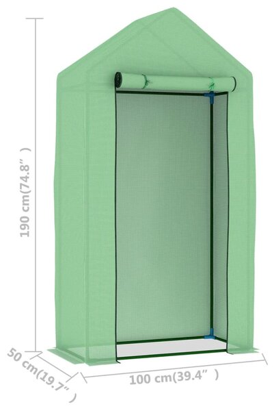 0,5 m²-es acélvázas melegház 1 x 0,5 x 1,9 m