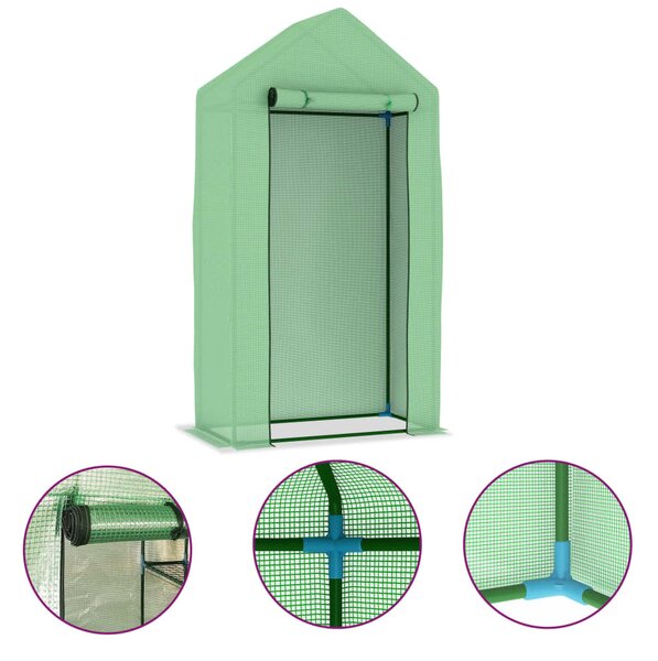 0,5 m²-es acélvázas melegház 1 x 0,5 x 1,9 m