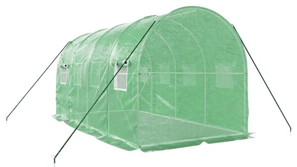 Zöld acélvázas melegház 8 m² 4 x 2 x 2 m