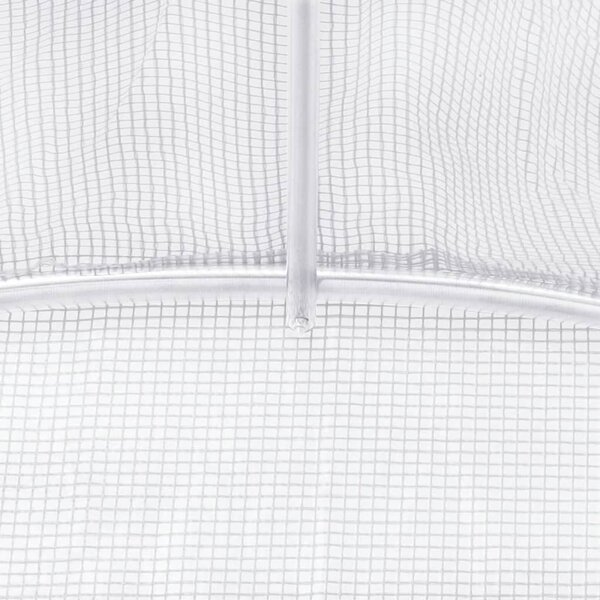 Üvegház acélvázzal, fehér, 16 m², 4 x 4 x 2 m