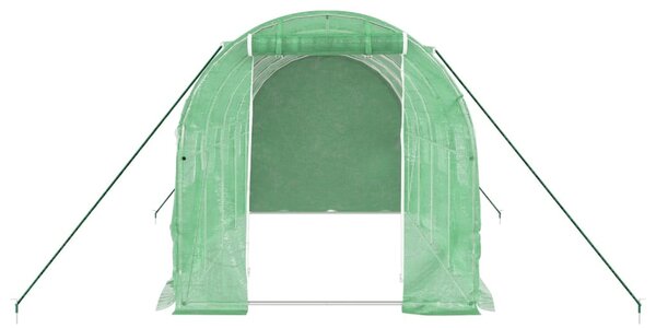 Zöld acélvázas melegház 8 m² 4 x 2 x 2 m