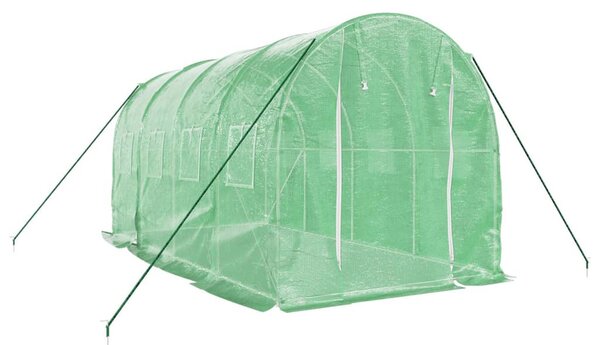 Zöld acélvázas melegház 8 m² 4 x 2 x 2 m
