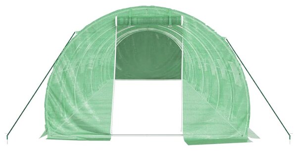 Zöld acélvázas melegház 24 m² 8 x 3 x 2 m