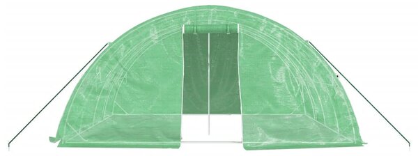 Zöld acélvázas melegház 20 m² 5 x 4 x 2,3 m