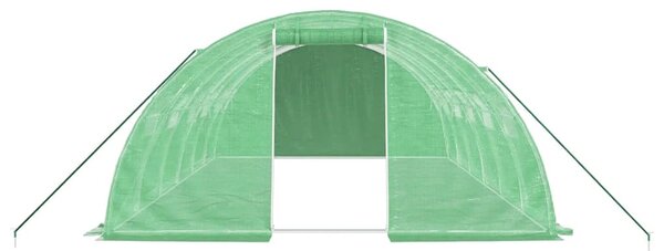 Zöld acélvázas melegház 24 m² 6 x 4 x 2 m