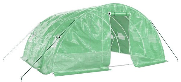 Zöld acélvázas melegház 20 m² 5 x 4 x 2,3 m