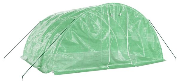 Zöld acélvázas melegház 20 m² 5 x 4 x 2,3 m