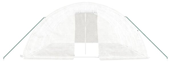 Fehér acélvázas melegház 30 m² 6 x 5 x 2,3 m