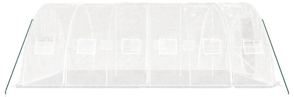 Fehér acélvázas melegház 30 m² 6 x 5 x 2,3 m