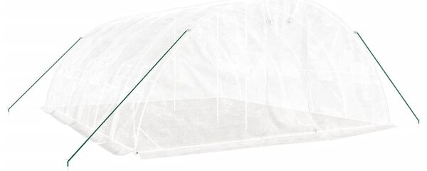 Fehér acélvázas melegház 30 m² 6 x 5 x 2,3 m