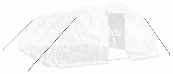 Fehér acélvázas melegház 30 m² 6 x 5 x 2,3 m