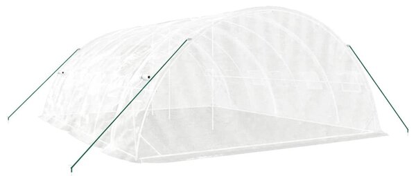 Fehér acélvázas melegház 30 m² 6 x 5 x 2,3 m