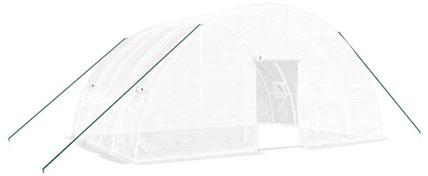 Fehér üvegház acélvázzal 24 m² 6x4x2,85 m