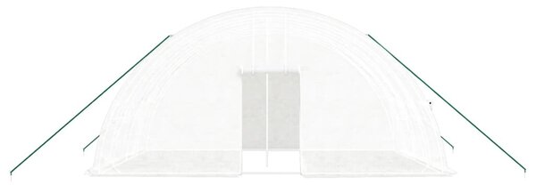 Fehér üvegház acélvázzal 24 m² 6x4x2,85 m
