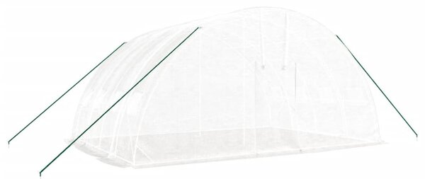 Fehér üvegház acélvázzal 24 m² 6x4x2,85 m