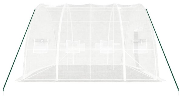 Fehér üvegház acélvázzal 24 m² 6x4x2,85 m