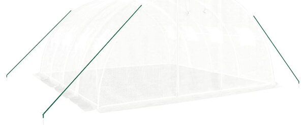 Üvegház acélvázzal, fehér, 16 m², 4 x 4 x 2 m
