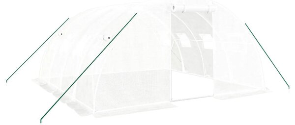 Üvegház acélvázzal, fehér, 16 m², 4 x 4 x 2 m