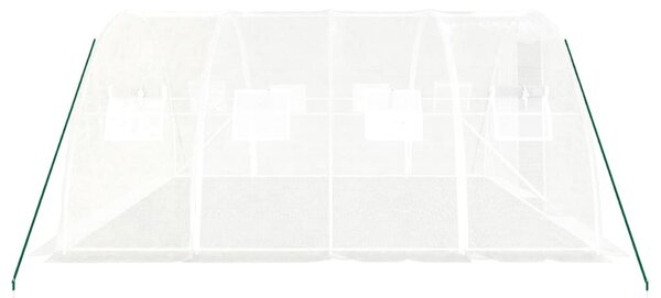 Üvegház acélvázzal, fehér, 16 m², 4 x 4 x 2 m
