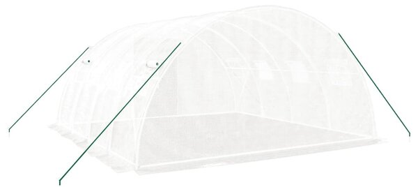 Üvegház acélvázzal, fehér, 16 m², 4 x 4 x 2 m