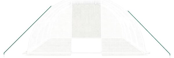 Üvegház acélvázzal, fehér, 16 m², 4 x 4 x 2 m