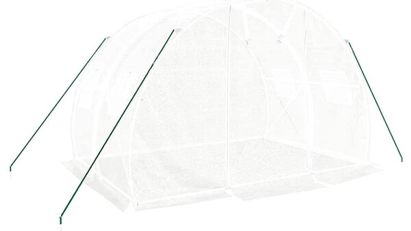 Fehér acélvázas melegház 6 m² 3 x 2 x 2 m